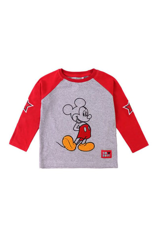 Tshirt Mickey Disney - Rouge et gris