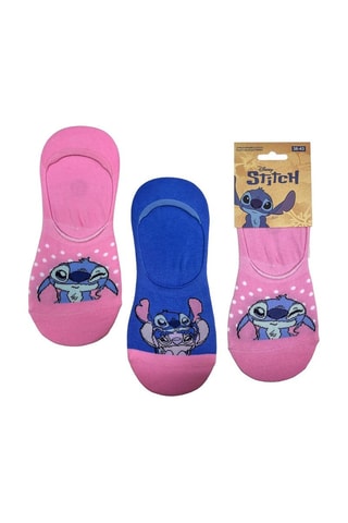 2 paires de socquettes Angel et Stitch Lilo et Stitch Disney - Bleu et rose