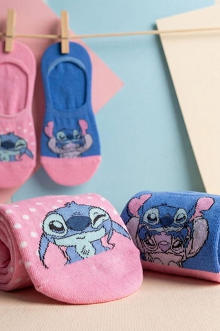 2 paires de socquettes Angel et Stitch Lilo et Stitch Disney - Bleu et rose