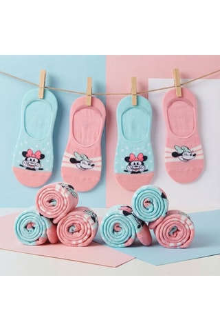 2 paires de socquettes Minnie Disney - Rose et Ciel - Bleu et rose