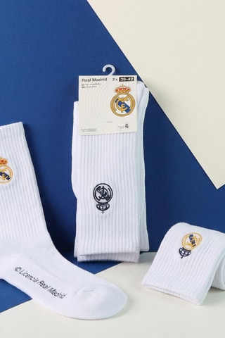 2 paires de chaussettes Real Madrid - Blanc