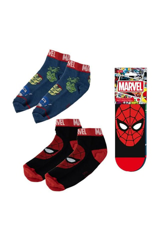 2 paires de chaussettes Avengers Marvel - Noir et bleu