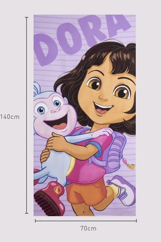 Drap de douche Dora l’Exploratrice - 70 x 140 cm - Beige et bleu