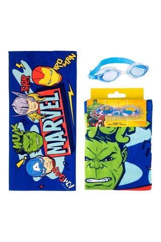 Serviette de plage et lunettes de piscine Avengers Marvel - Multicolore