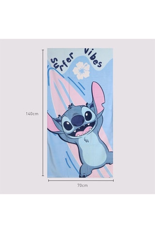 Drap de douche Stitch Lilo et Stitch Disney - 70 x 140 cm - Bleu et rose