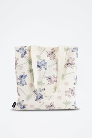 Tote bag Angel et Stitch Lilo et Stitch Disney - Beige et rose