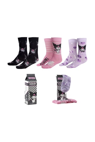 3 paires de chaussettes Kuromi Sanrio - Multicolore