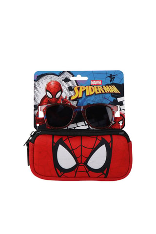Lunettes de soleil enfant et trousse Spider-Man Avengers Marvel - UV400 - Noir, rouge et marron