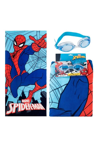 Serviette de plage et lunettes de piscine Spider-Man Marvel - Bleu