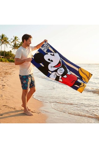 Serviette de plage Mickey Disney - 90 x 190 cm - Multicolore