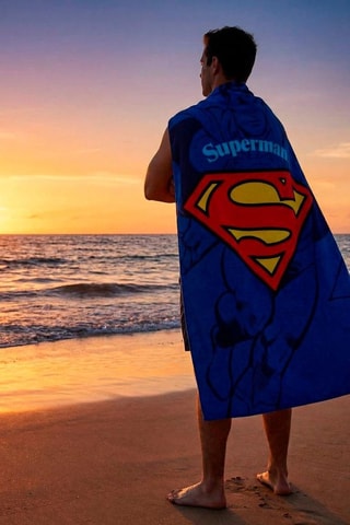 Serviette de plage Superman La Ligue des Justiciers DC Comics - 90 x 190 cm - Multicolore