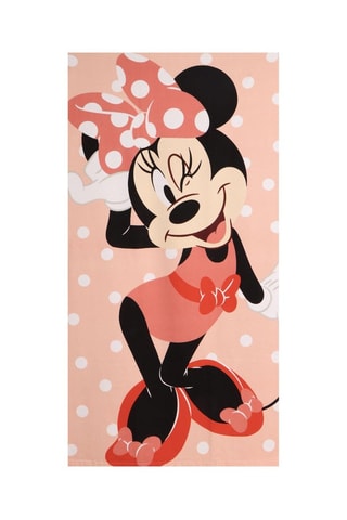 Drap de douche Minnie Disney - 70 x 140 cm - Noir et rouge