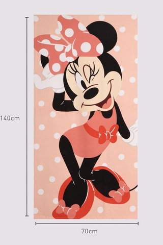 Drap de douche Minnie Disney - 70 x 140 cm - Noir et rouge