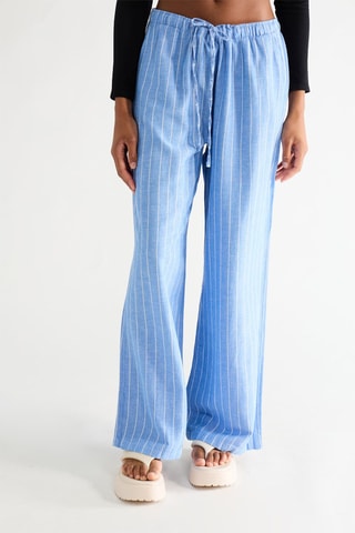 Pantalon wide legs - Bleu clair chiné