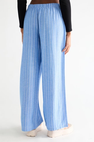 Pantalon wide legs - Bleu clair chiné