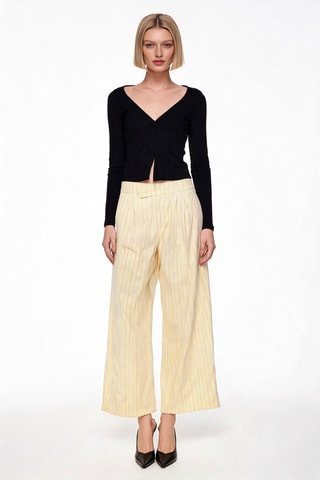 Pantalon wide legs - Jaune