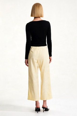 Pantalon wide legs - Jaune