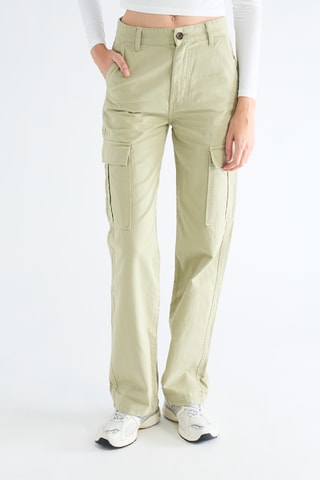Pantalon straight taille haute - Vert d'eau