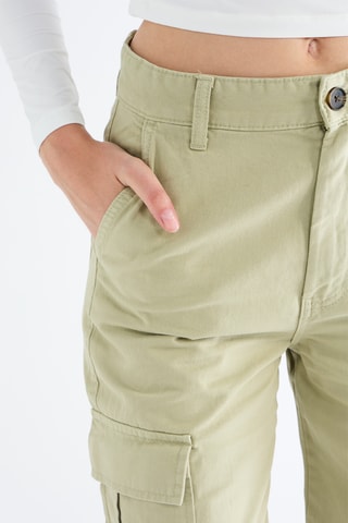 Pantalon straight taille haute - Vert d'eau