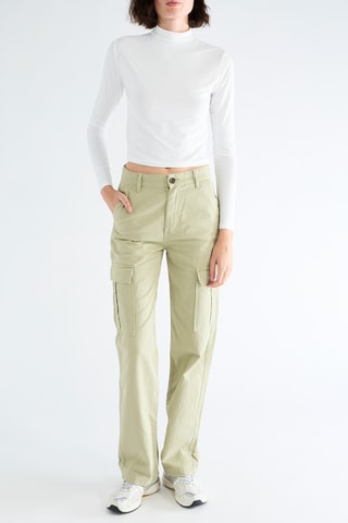 Pantalon straight taille haute - Vert d'eau