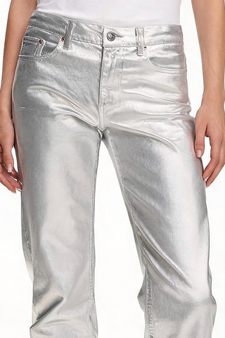 Pantalon straight - Argenté