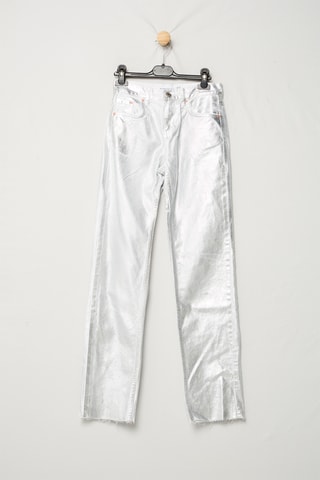 Pantalon straight - Argenté