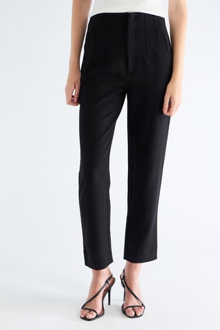 Pantalon straight taille haute - Noir