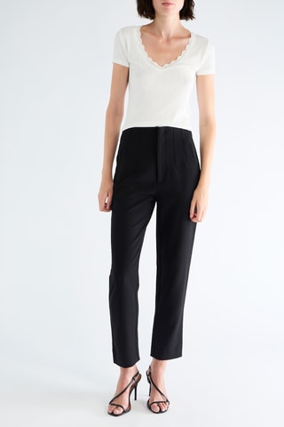 Pantalon straight taille haute - Noir