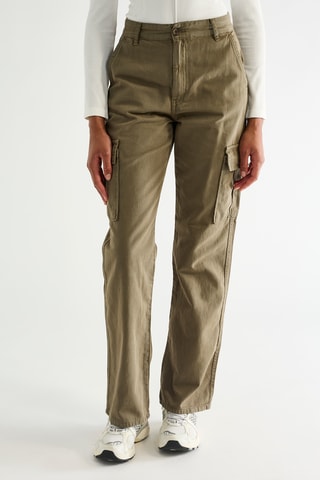 Pantalon taille haute - Vert foncé