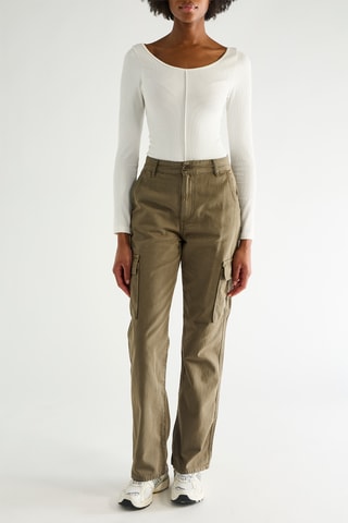 Pantalon taille haute - Vert foncé