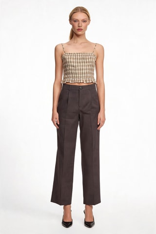 Pantalon taille haute - Gris foncé