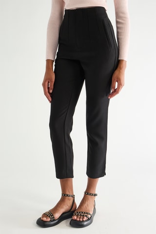 Pantalon straight 7/8 taille haute - Noir