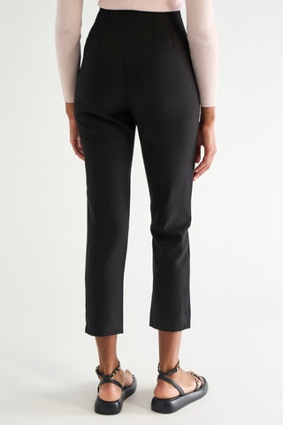 Pantalon straight 7/8 taille haute - Noir