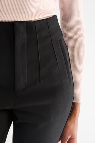 Pantalon straight 7/8 taille haute - Noir