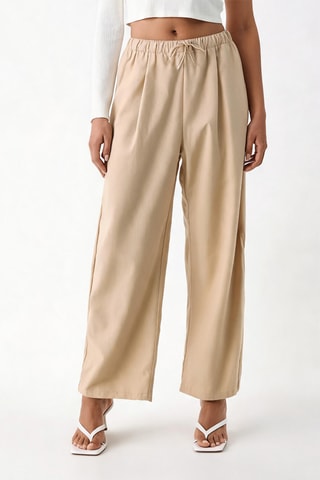 Pantalon wide legs - Beige clair
