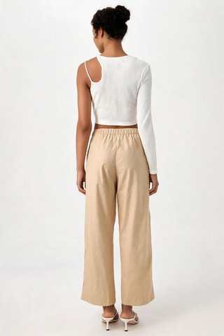 Pantalon wide legs - Beige clair