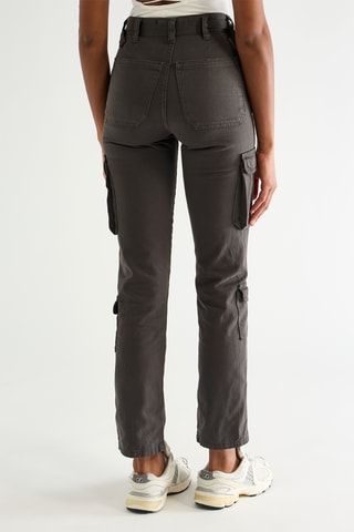 Pantalon straight taille haute - Gris