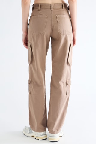 Pantalon straight taille haute - Beige