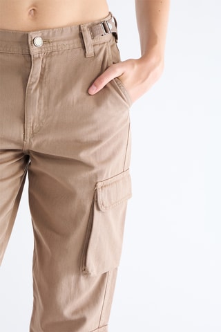 Pantalon straight taille haute - Beige
