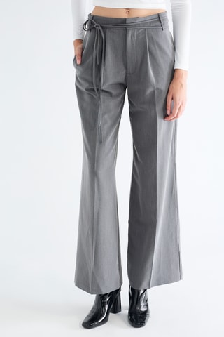Pantalon wide legs taille haute - Gris clair