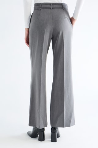 Pantalon wide legs taille haute - Gris clair