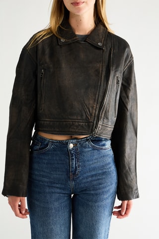 Veste en cuir - Noir