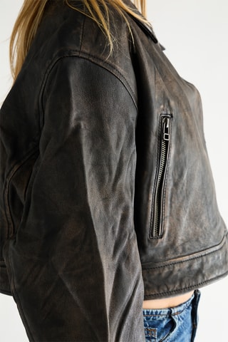 Veste en cuir - Noir