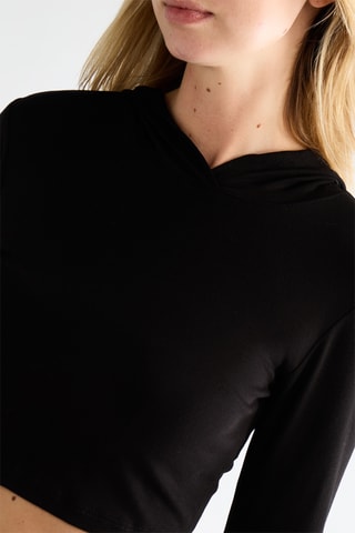 Crop top à capuche - Noir