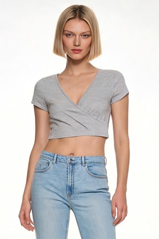 Crop top - Gris clair chiné