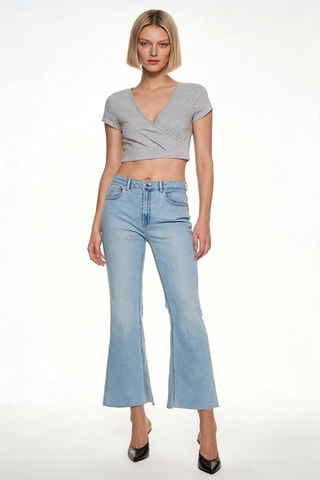 Crop top - Gris clair chiné