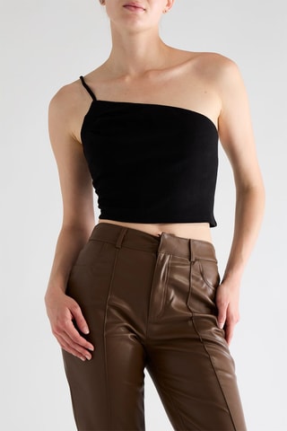 Crop top asymétrique - Noir