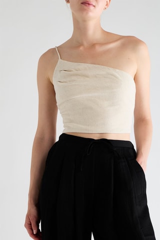 Crop top asymétrique - Beige chiné