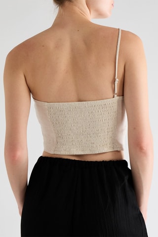 Crop top asymétrique - Beige chiné