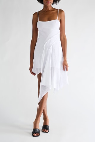 Robe volantée en broderie anglaise - Blanc